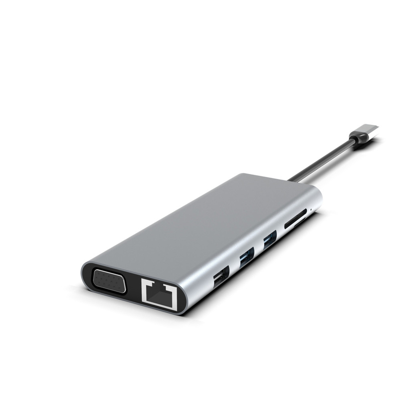 9 σε 1 100W USB C Hub 4k 60hz Hdmi Card Reader PD USB 3.0/2.0 Gigabit Ethernet USB C Dock