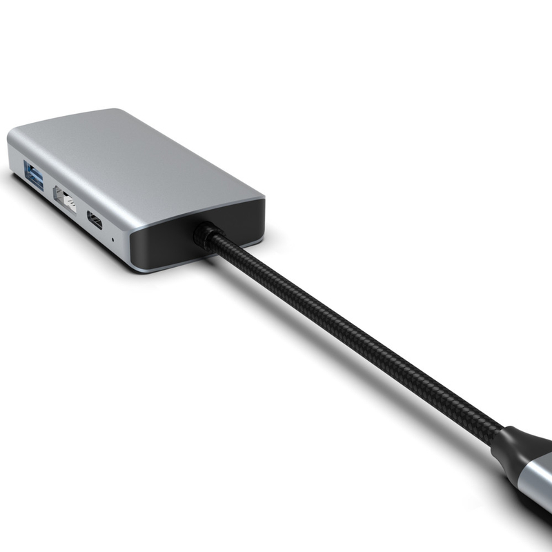 Μίνι 4 σε 1 USB C Adapter Type C Hub με USB 3.0 HDMI VGA USB-C PD φόρτιση
