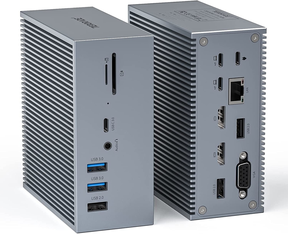 4K USB C Docking Station με ενσωματωμένο καλώδιο για έξοδο βίντεο 4K και διάχυση θερμότητας