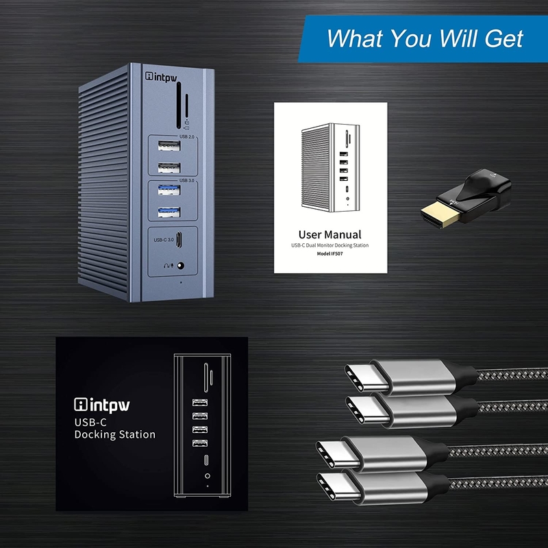 16 σε 1 Gigabit Ethernet Docking Station Hdmi Usb C 4K Σύνδεση προβολής βίντεο