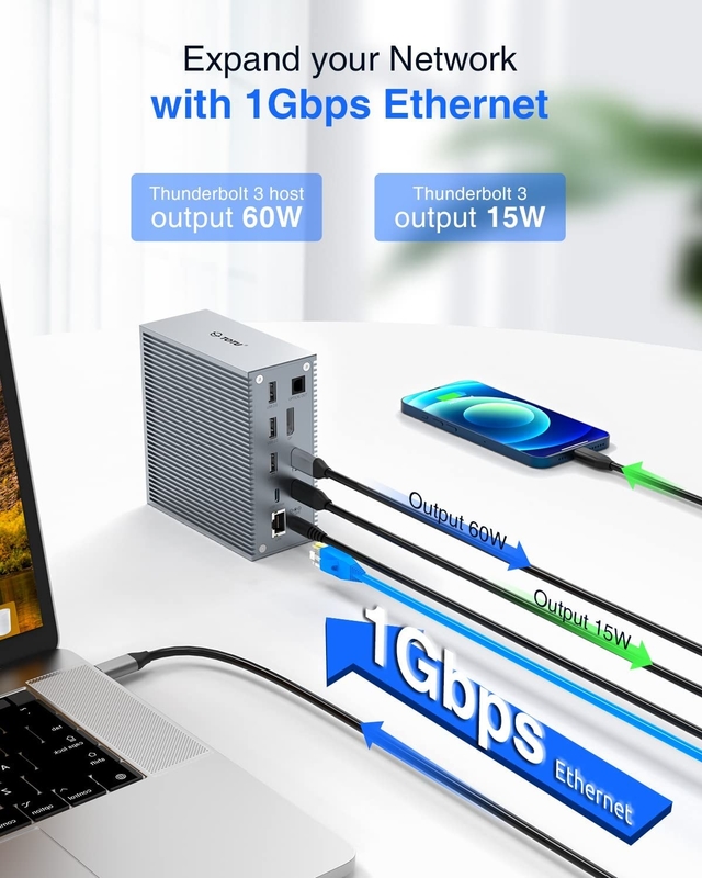 USB C Dock Hdmi 4k 60hz 16 σε 1 Docking Station Plug and Play Convenience Χρυσό χρώμα