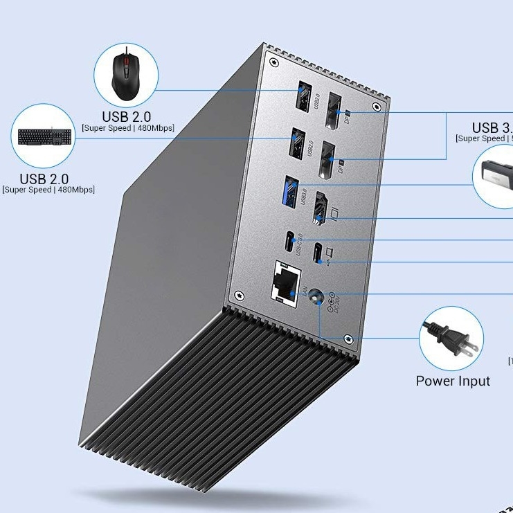 USB C Docking Station με έξυπνη διάχυση θερμότητας 4K ανάλυση HDMI Video Output Space