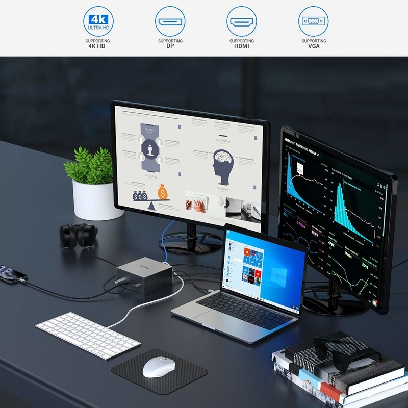 16 σε 1 USB C Hub Τύπος-C έως PD HDMI USB3.0 USB2.0 USB-C SD TF RJ45 Σταθμός αγκυρώσεως