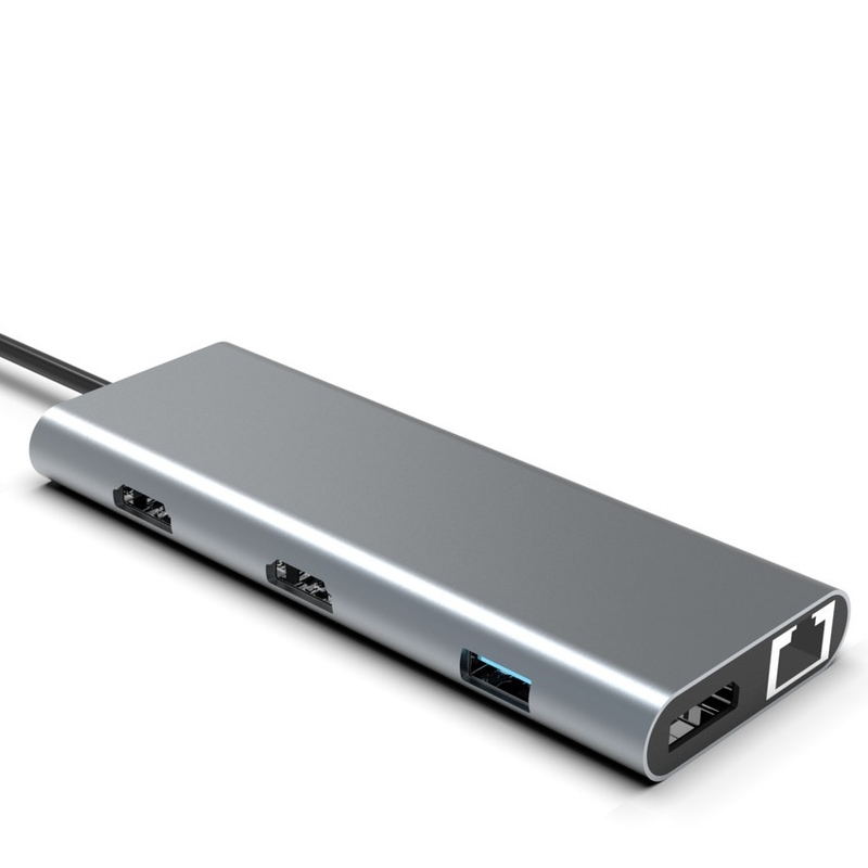 Τύπος C USB Hub Ethernet Docking Station Επέκταση Macbook Συνδεσιμότητα γκρι για για φορητό υπολογιστή