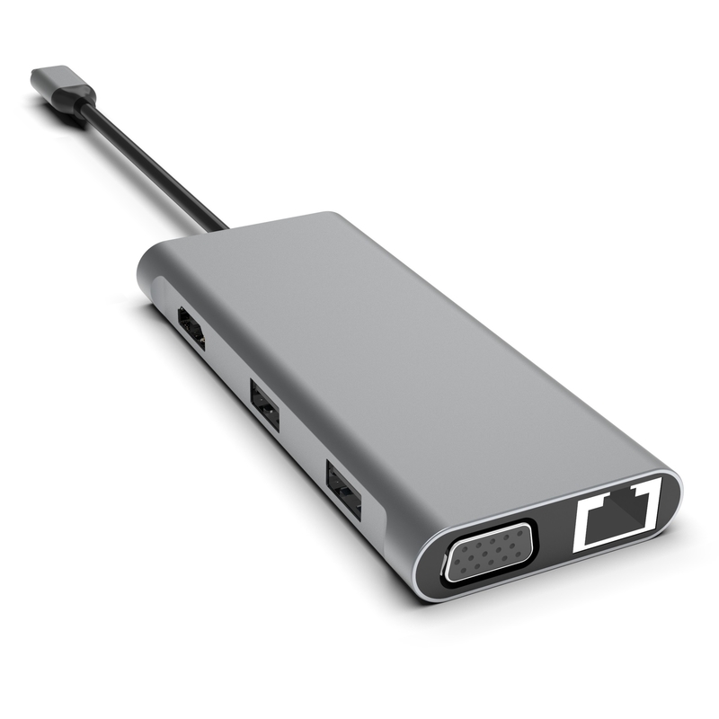 12 σε 1 USB C Hub Τριπλή οθόνη Σταθμός ασύρματης σύνδεσης Δύο HDMI VGA USB C & A Data Port Dock