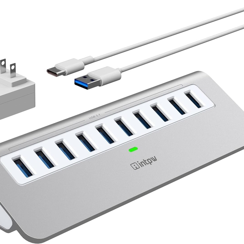 7-In-1 USB-A Hub με DC JACKI USB 3.0 Τύπος A 10Gbps για Λάπτοπ και PC