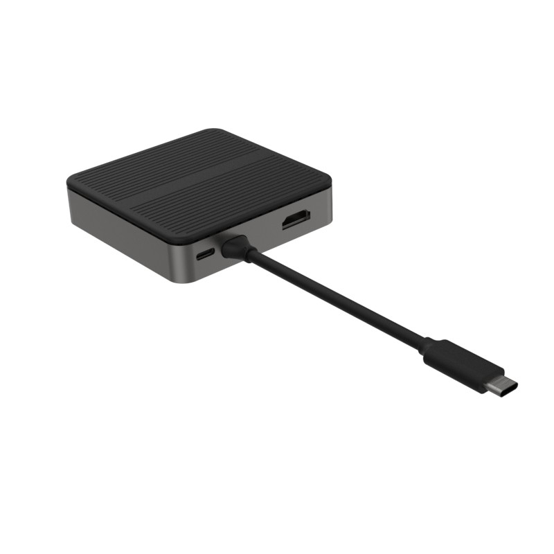 Τετράγωνο 6 σε 1 Διπλή HD 4K Τύπος C Docks Με RJ45 PD 100W SD TF 3xUSB 3.0 Docking Hdmi Hub Usb C A