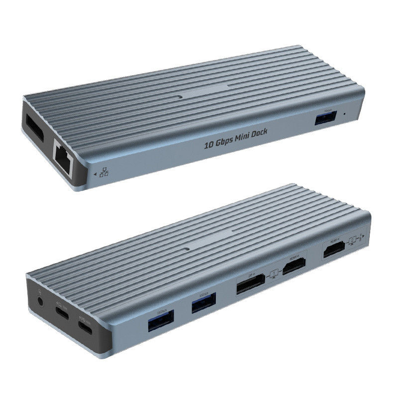 USB 3.1 τύπου C έως 9 θύρες USB3.0 Hub με Gigabit Ethernet RJ45 Lan Port Adapter Gray