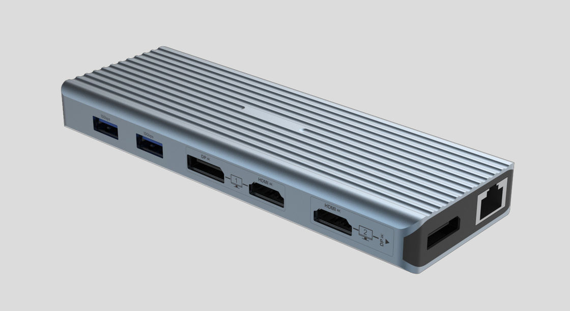 USB 3.1 τύπου C έως 9 θύρες USB3.0 Hub με Gigabit Ethernet RJ45 Lan Port Adapter Gray