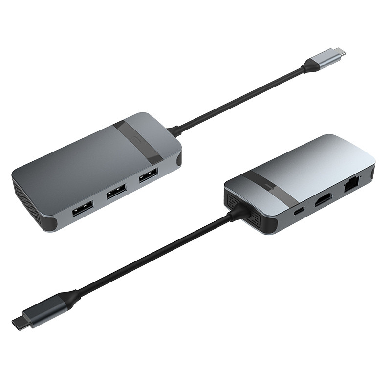 Hdmi Usb C Hub Πολλαπλόπορτο προσαρμογέα Δίκτυο Πολλαπλόπορτο προσαρμογέα USB 3.0 Πόρτο 6 σε 1