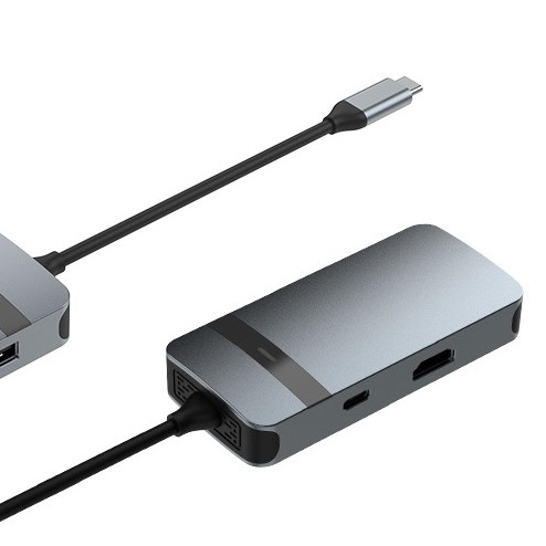 5 σε 1 Άλουμινίου USB τύπου C Hub με πολλαπλές θύρες 5Gbps Ταχύτητα μεταφοράς δεδομένων 3,5mm Audio Jack