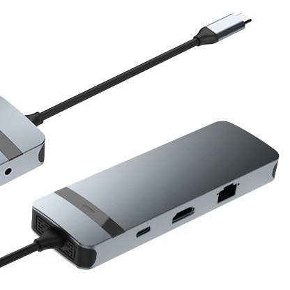 9-σε-1 USB-C Hub Docking Station με 4K HDMI 100W PD USB 3.0 Card Reader Audio για MacBook