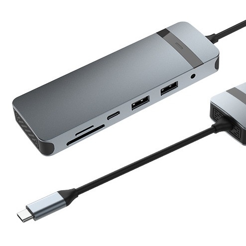 9-σε-1 USB-C Hub Docking Station με 4K HDMI 100W PD USB 3.0 Card Reader Audio για MacBook