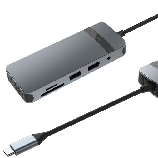 8 σε 1 Docking Station USB C Hub Plug and Play με 4K HDMI RJ45 για φορητούς υπολογιστές mackbook