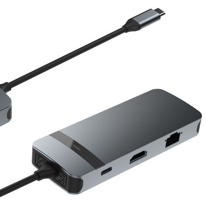 8 σε 1 Docking Station USB C Hub Plug and Play με 4K HDMI RJ45 για φορητούς υπολογιστές mackbook