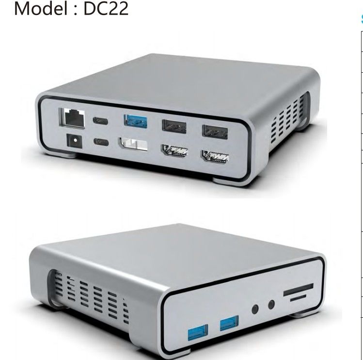 Hdmi 4K Triple Monitor Docking Station Usb C με θύρα Ethernet για το Macbook Air Laptop
