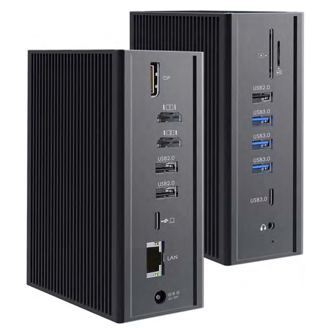 Thunderbolt 3 16 σε 1 Τύπος-C Δύο HDMI USB C Σταθμός Ενσωμάτωσης 4K Βίντεο