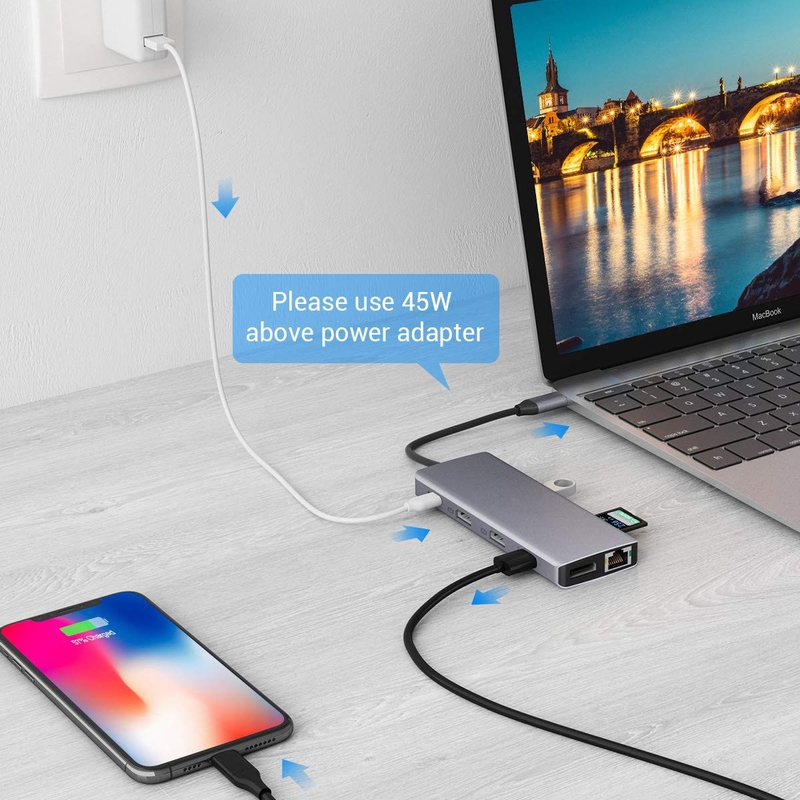 USB Τύπος C Hdmi Usb Hub με ταχύτητα μεταφοράς 5Gbps και παροχή ενέργειας