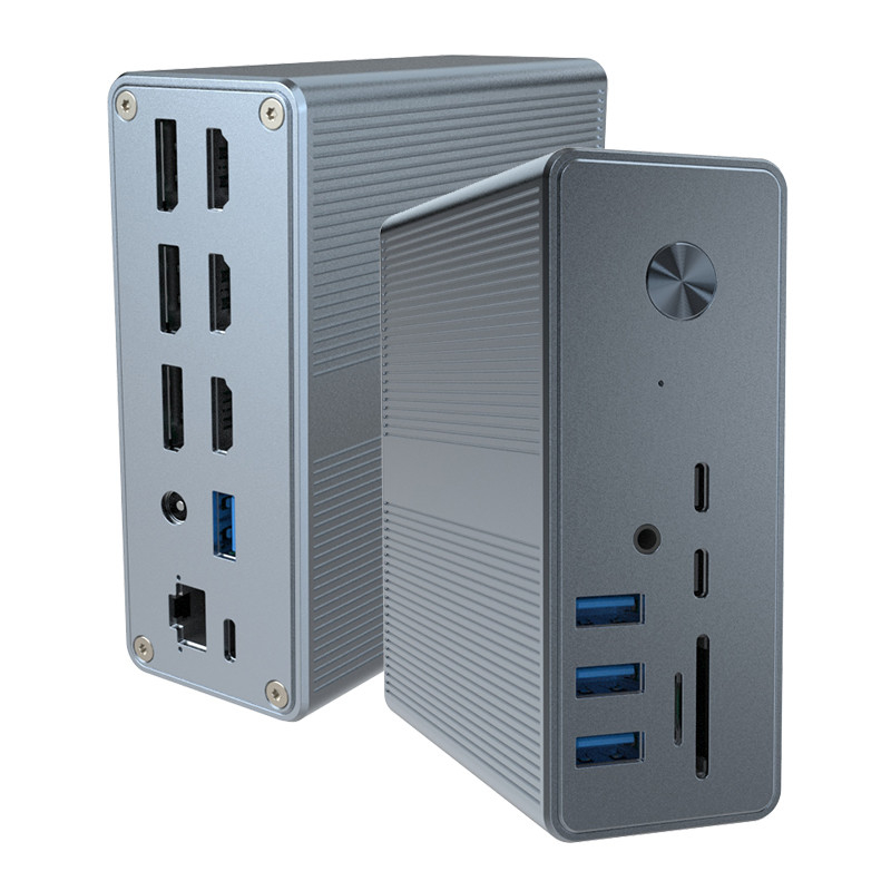 18 σε 1 Thunderbolt 3 Δύο οθόνες Docking Station Hdmi Mac Για USB C Laptop Docking Station Παγκόσμιο