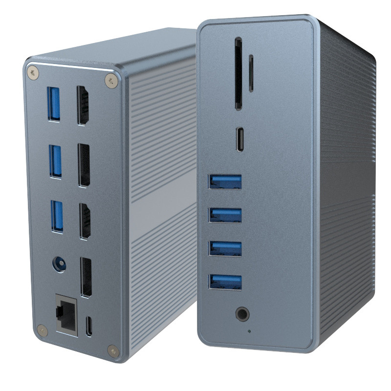 4k Thunderbolt 3 Docking Station Macbook Pro USB C Λάπτοπ Δύο οθόνες 18-In-1 Λάπτοπ Ντόκ για MacBook