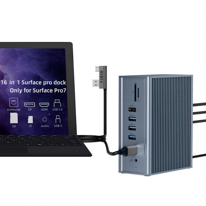 18 θύρες Thunderbolt Docking Station 2 HDMI Dock Hub Για συμβατότητα οθόνης HDMI 8K/4K