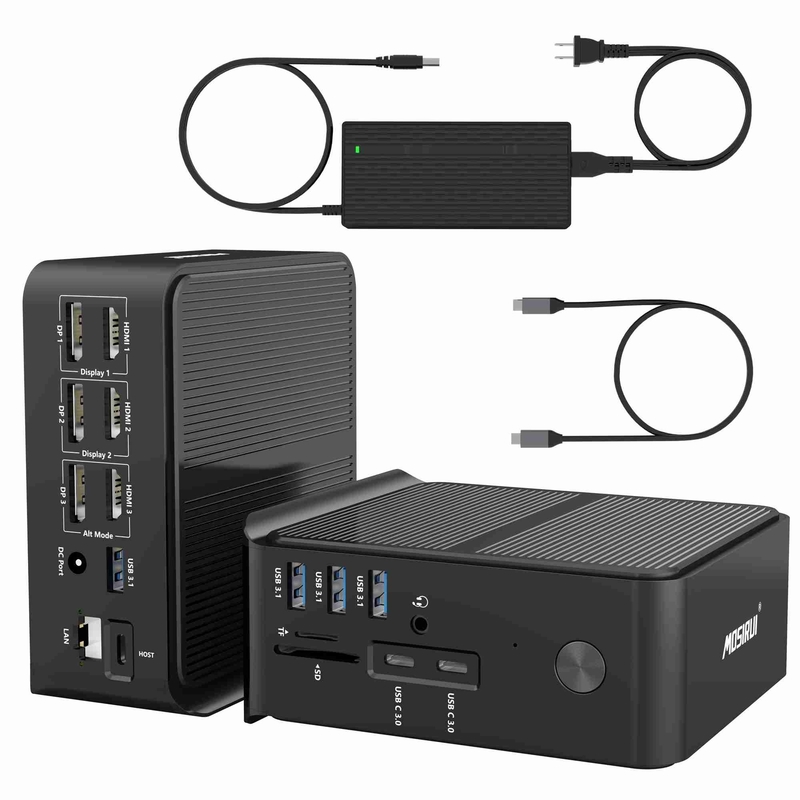 HDMI 4k 60hz Thunderbolt 3 Monitor Gigabit Ethernet Card Reader και συνδυασμός ήχου