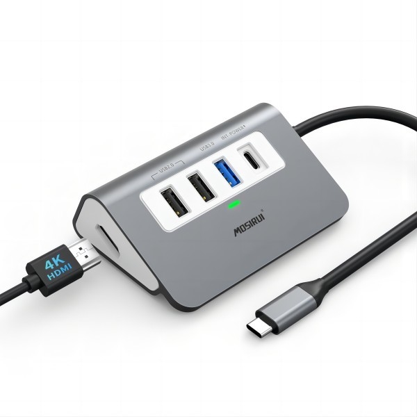 USB C 4 σε 1 Multiport Adapter με θύρες USB 3.0 4K HDMI για φορητό υπολογιστή