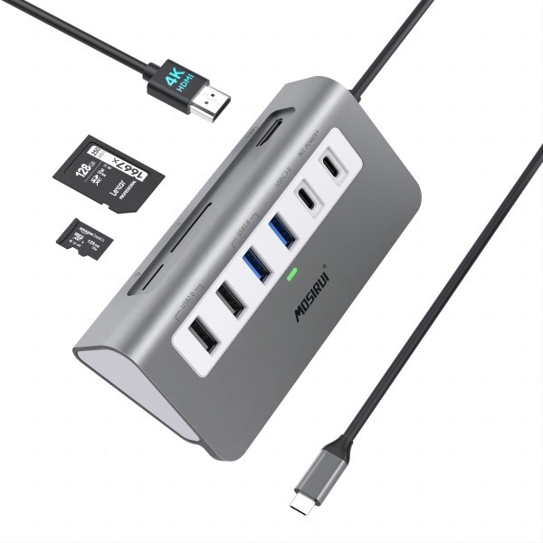 9 IN 1 USB C HUB Docking Station με USB 3.0 HDMI αναγνώστης κάρτας για φορητούς υπολογιστές