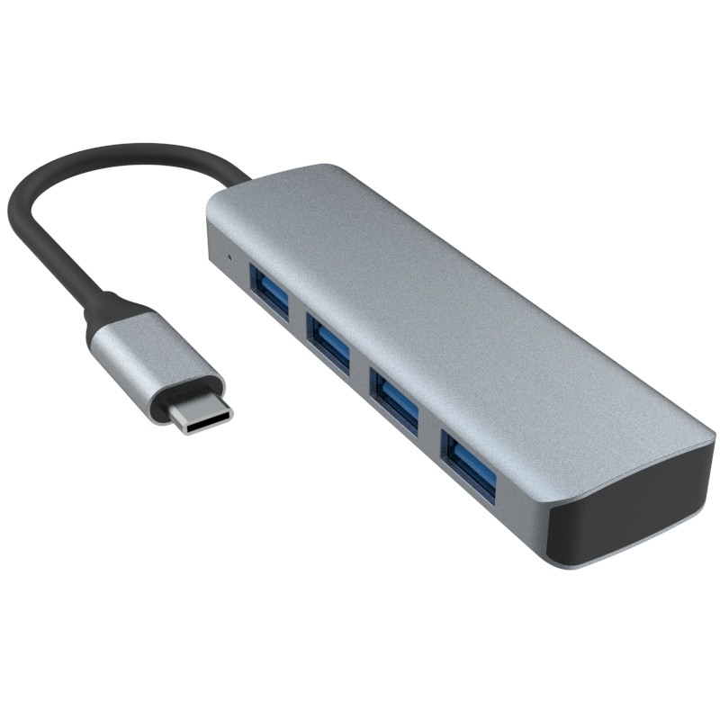 USB C έως 4 θύρες USB 3.0 Hub Διεύρυνση αποβάθρας USB Type-C έως 4 USB 3.0 HUB Αλουμινίου 5G μετάδοση