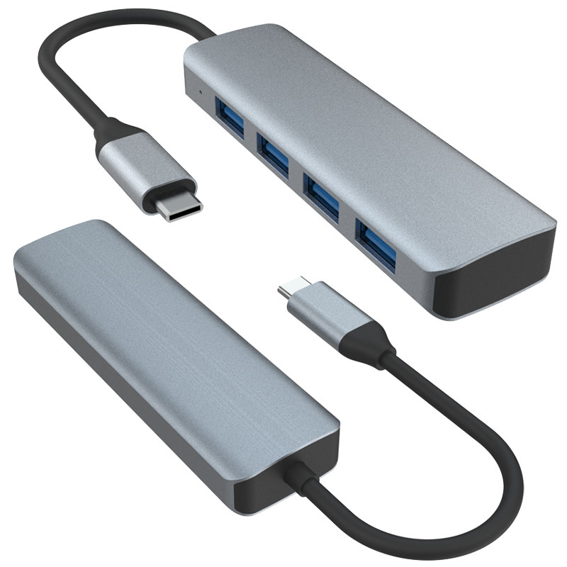 USB C έως 4 θύρες USB 3.0 Hub Διεύρυνση αποβάθρας USB Type-C έως 4 USB 3.0 HUB Αλουμινίου 5G μετάδοση