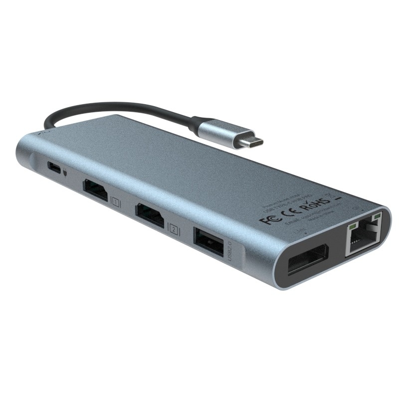 6 σε 1 USB C Hub Τύπος C Adapter 4K HDMI 60hz Multiport Card Reader USB3.0 TF PD SD Reader