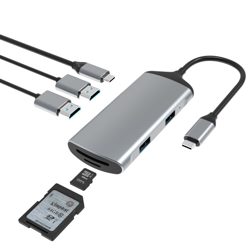 7 σε 2 Docking Station USB C Thunderbolt Hub HDMI 4K αναγνώστης κάρτας Για Macbook Pro