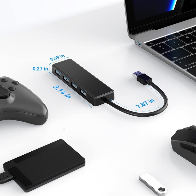 4 6 7 Port USB 3.0 Hub για φορητό υπολογιστή USB A Splitter με εκτεταμένο καλώδιο USB C Power Port