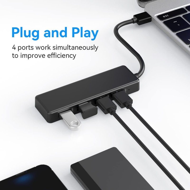 Λάπτοπ Usb A Hub Τύπος C συμβατότητα Μαύρο γκρι Hub 5Gbps Μεταφορά δεδομένων Μακρό μήκος καλωδίου Δίπλωμα τροφοδοσίας