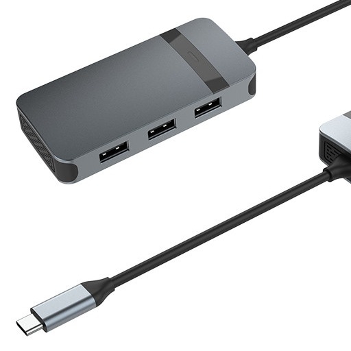 4 IN 1HDMI USB UP Usb C προσαρμογός για φορητή ενέργεια βελτιωμένη ηχητική σύνδεση