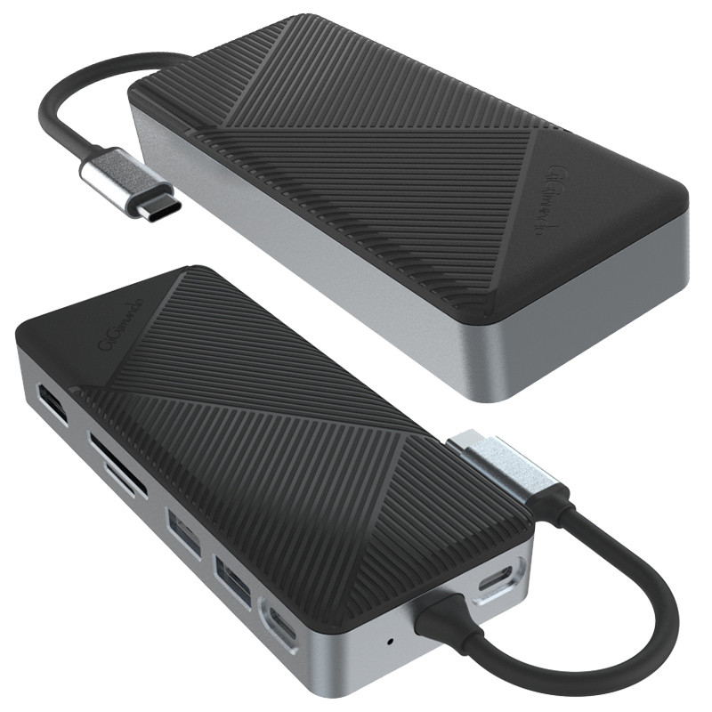 USB C Displaylink Docking Station με 10Gbps USB 3.2 Gen2 M.2 NVMe/SATA SSD Reader