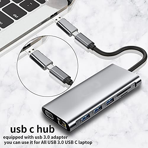 12 σε 1 Δύο Hdmi Usb C Hub USB C Docking Station Adapter VGA Ethernet 100W PD