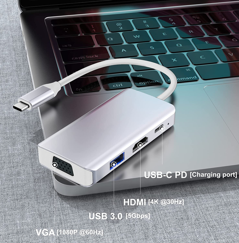 Λευκό USB C Docking Hub Station Διπλή οθόνη για τριπλό 4K 60hz προσαρμογέα μεταφοράς δεδομένων