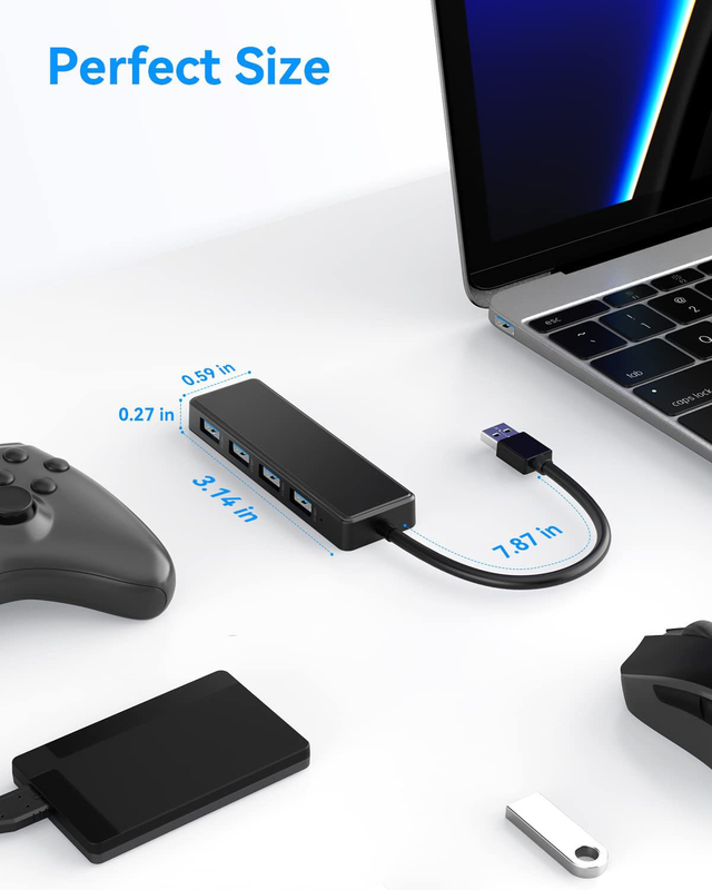 4 θύρες USB C Hub Adapter USB 3.0 Hub Ultra Slim Φορητό κέντρο δεδομένων Εφαρμόσιμη μεταφορά δεδομένων