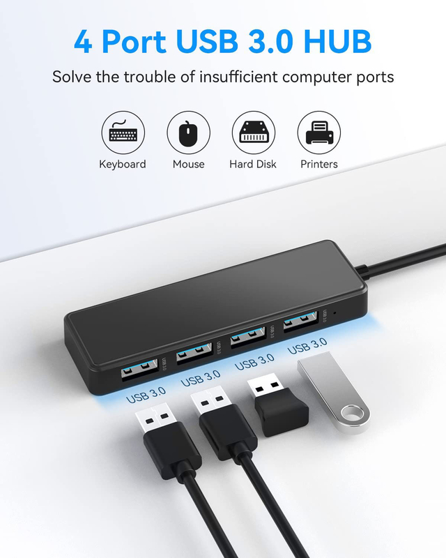 4 θύρες USB C Hub Adapter USB 3.0 Hub Ultra Slim Φορητό κέντρο δεδομένων Εφαρμόσιμη μεταφορά δεδομένων