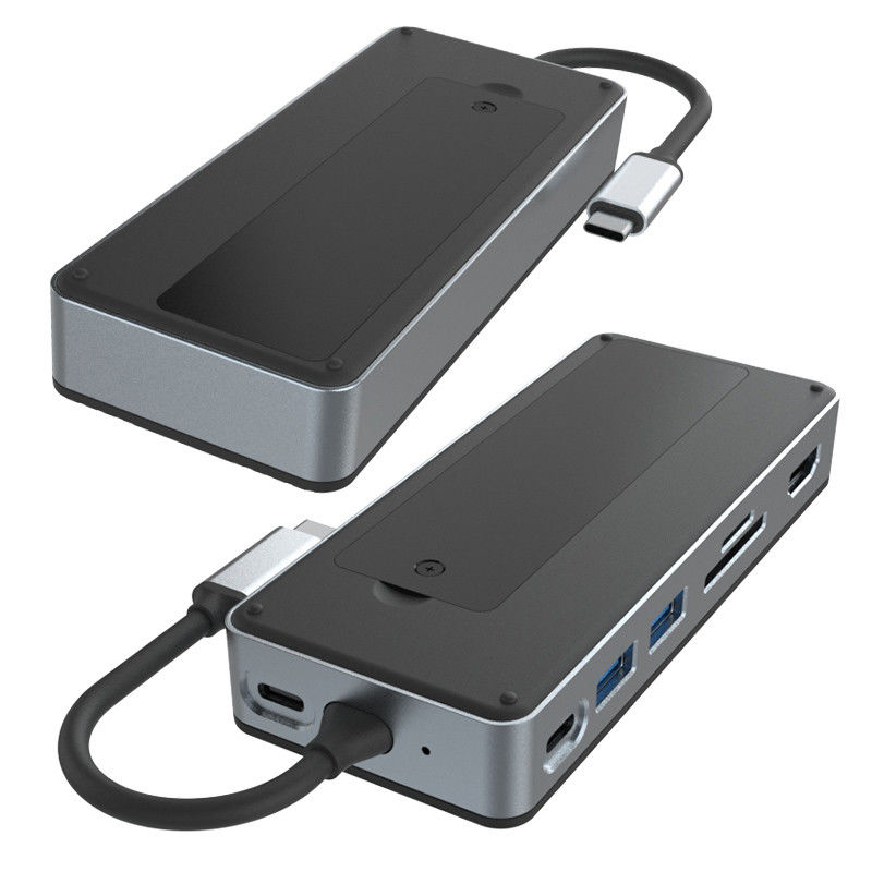 Αλουμινένιο USB C Hub 9 σε 1 Type C Docking Station με SSD Enclosure Πολυλειτουργικό
