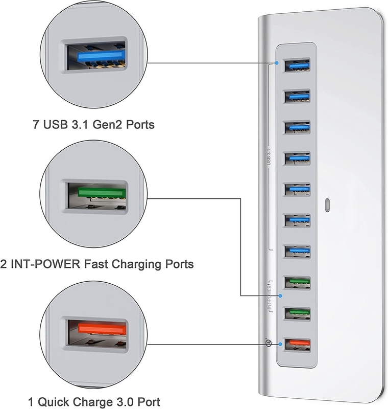 Ταχύτητα μεταφοράς δεδομένων έως 10/5Gbps USB-C Connector Hub με πιστοποίηση CE