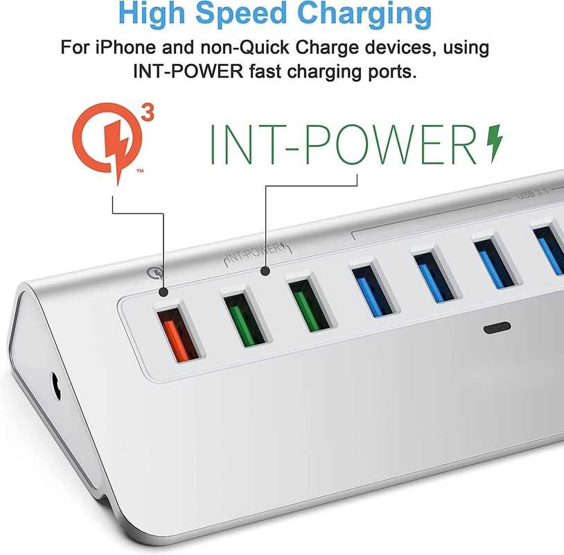 Ταχύτητα μεταφοράς δεδομένων έως 10/5Gbps USB-C Connector Hub με πιστοποίηση CE