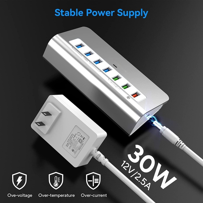 Ανταλλακτής USB C 3.2 Hub Gen 2 USB C σε USB Multiport Adapter 30W Δύναμη για Λάπτοπ