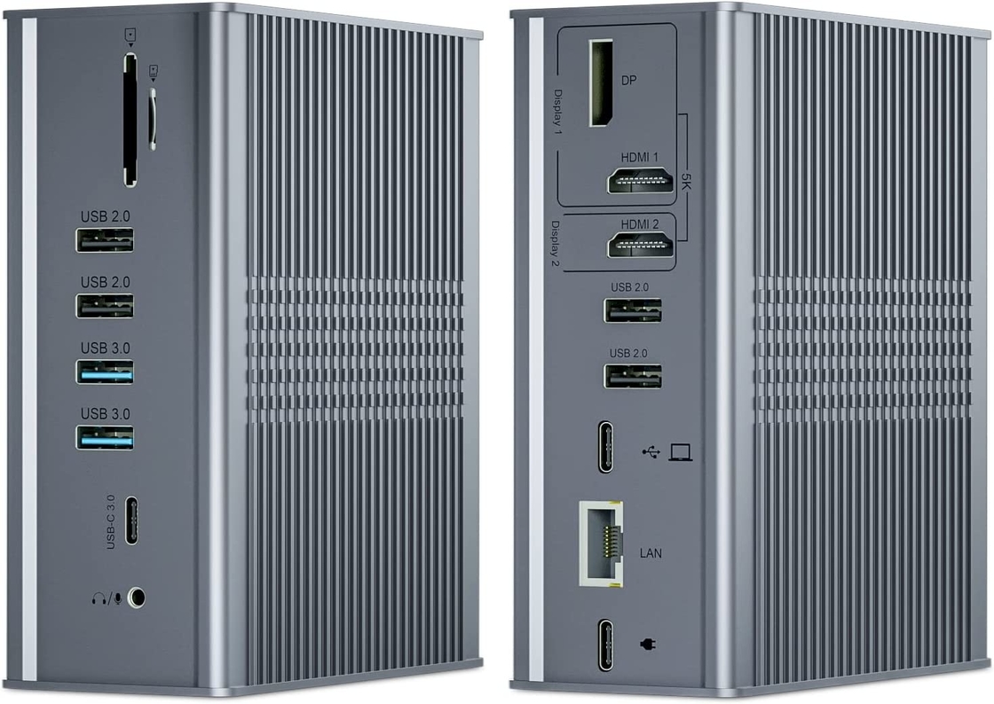 Λάπτοπ USB C Docking Station Triple Monitor 16-In-1 USB C Dock με Displaylink