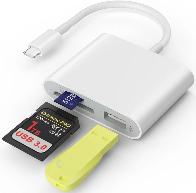3-σλοτ USB τύπου C σε προσαρμογέα κάρτας Compact Flash Micro SD Card Reader Για MacBook Pro