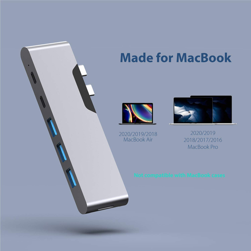 8 σε 1 Dock Station Δύο USB C Power Adapter Hub Καρδιά αναγνώστης Pro Pad Μετατροπέας USB Hub Για Mac