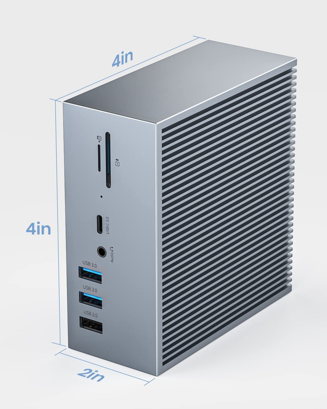16 σε 2 USB C διπλή οθόνη Thunderbolt 3 Dock HDMI για φορητό Hub Adapter USB