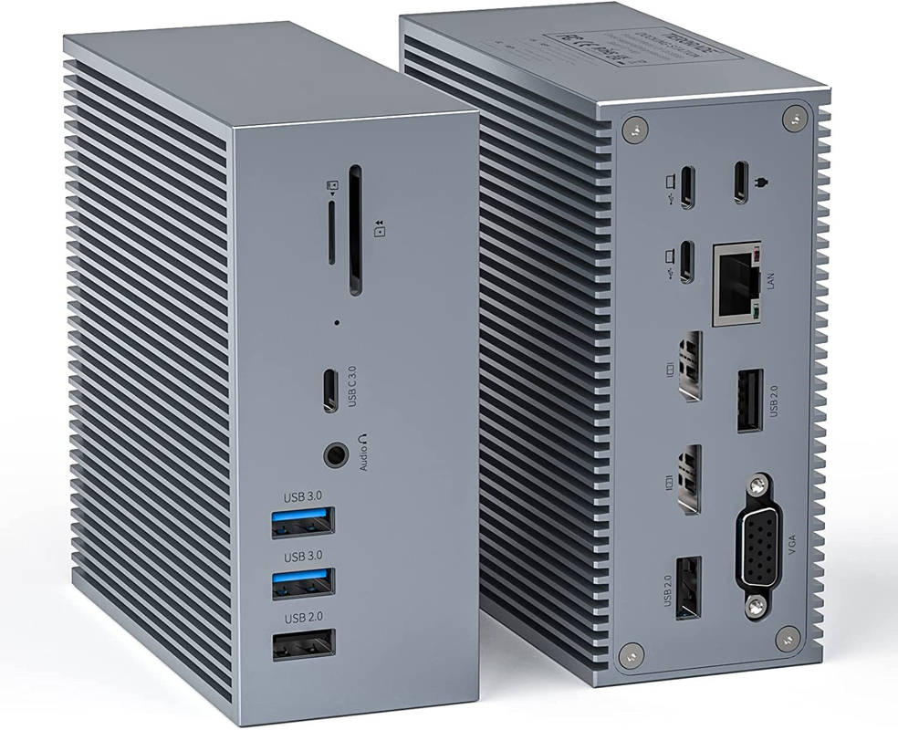 16 σε 2 USB C διπλή οθόνη Thunderbolt Dock τριπλή οθόνη 8 USB C / A θύρες Ethernet