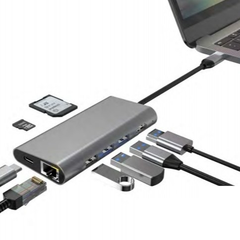 Εύκολο ασημένιο USB C Docking Station με Displaylink IC και θύρες USB 3.0